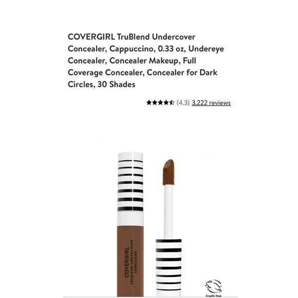 Covergirl TruBlend Undercover Concealer #D700 Cappuccino 10mL  Color Cappuccino - Picture 2 of 13